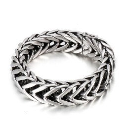 Coole Chique Stijl Enkellaags V Titanium Herenarmband