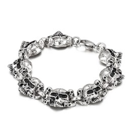 Populaire Mode Schedelhoofd Spookhoofd Titanium Armband Voor Heren