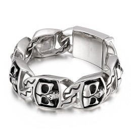 Populaire Coole Schedel Titanium Herenarmband