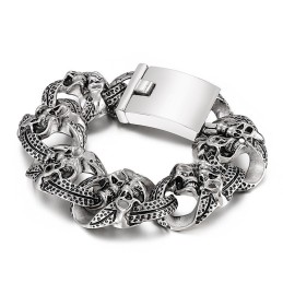 Populaire Coole Schedel Titanium Herenarmband