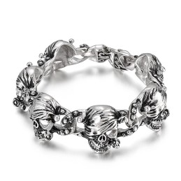 Populaire Zwarte Schedel Titanium Armband Voor Heren