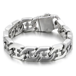 Cross Hollow Chic Stijl Titanium Armband Voor Heren
