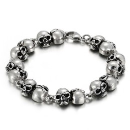 Mode Titanium Schedel Armband Voor Heren