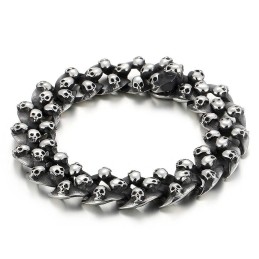 Mode Titanium Schedel Armband Voor Heren