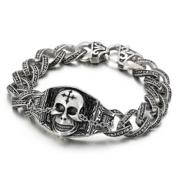 Titanium Schedel Herenarmband