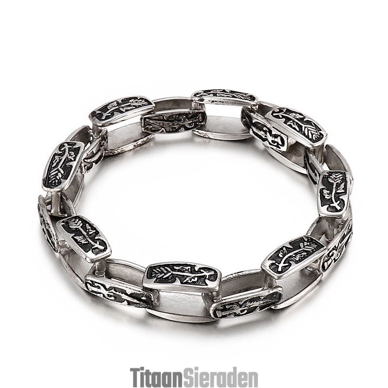 Gepatroneerde Titanium Armband, Hipster-Modeaccessoire Voor Heren