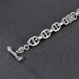 Mode Titanium Dag Woordketting Leeuwenkop Herenarmband Podiumaccessoires