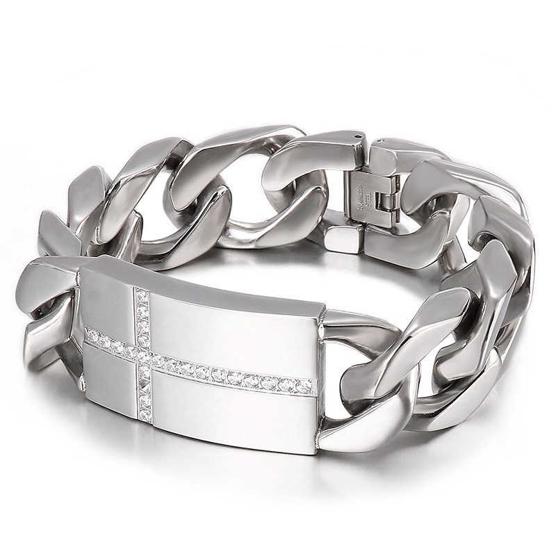 Tide Herenmode Titanium Kruisarmband