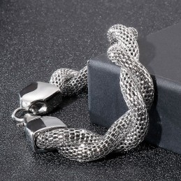 Heren Slangenbot Titanium Ketting Armband
