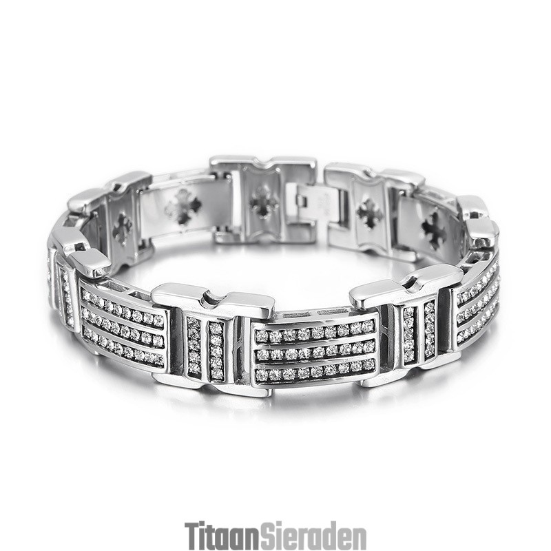 Mode Titanium Herenarmbanden Met Diamanten Mode Titanium Herenarmbanden Met Diamanten
