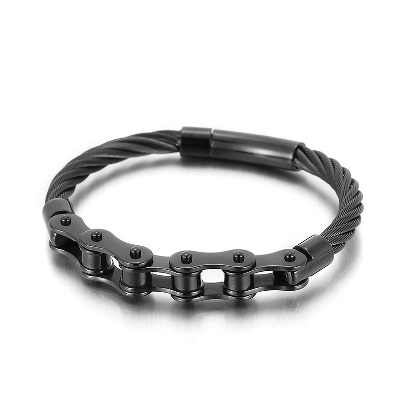 Chique Titanium Bikerkettingarmband Voor Heren En Dames Chique Titanium Bikerkettingarmband Voor Heren En Dames