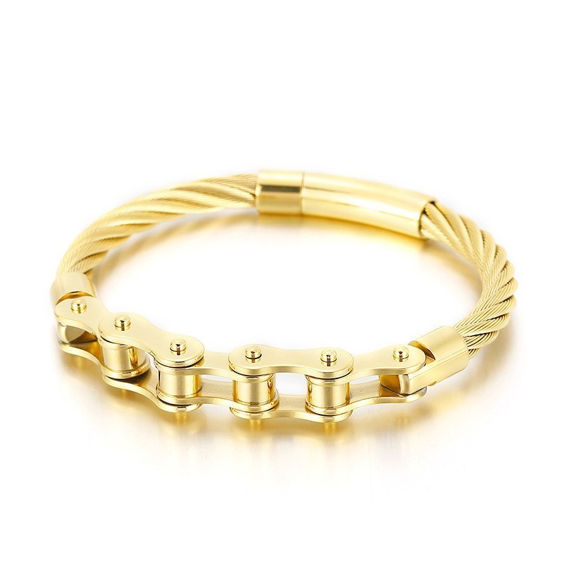 Chique Titanium Bikerkettingarmband Voor Heren En Dames Chique Titanium Bikerkettingarmband Voor Heren En Dames