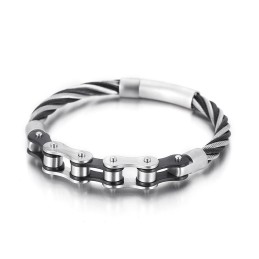 Chique Titanium Bikerkettingarmband Voor Heren En Dames