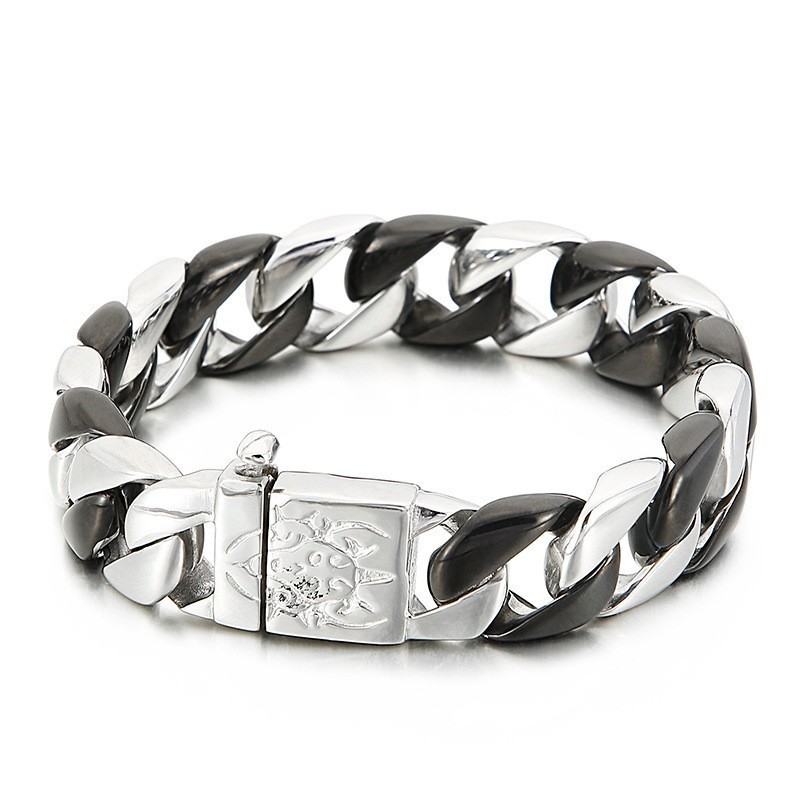 Zwarte Titanium Armband Voor Heren