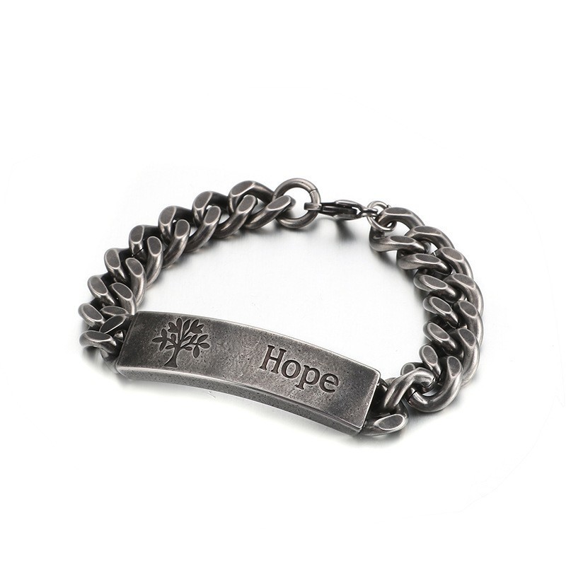 Mode Titanium Levensboom Armband Voor Heren