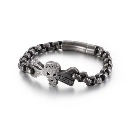 Titanium Schedelarmband Voor Heren