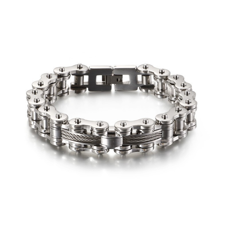 Titanium Heren Tide Armband Rock Biker Kettingarmband Titanium Heren Tide Armband Rock Biker Kettingarmband