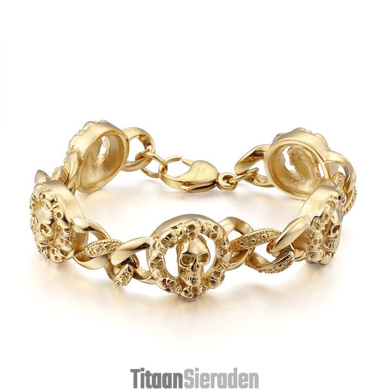 Mode Titanium Schedelarmband Voor Heren Mode Titanium Schedelarmband Voor Heren