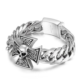 Coole Heren Kruis Schedel Armband