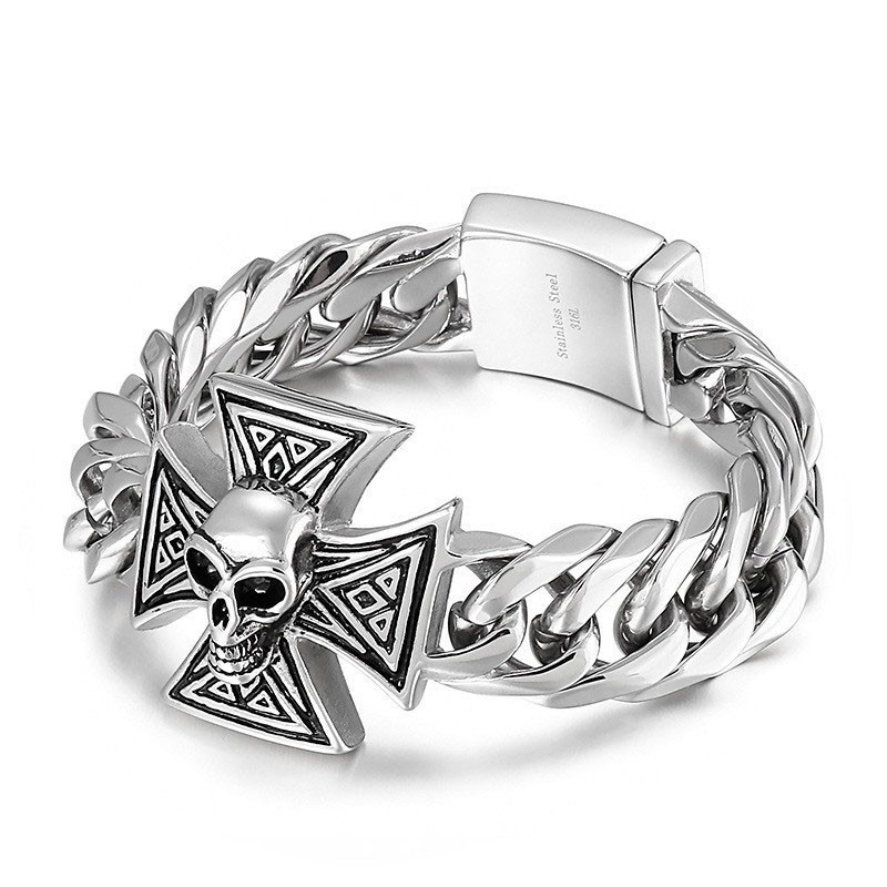 Coole Heren Kruis Schedel Armband Coole Heren Kruis Schedel Armband