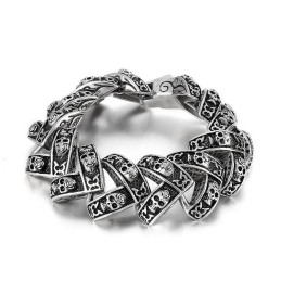 Coole Zware Schedel Stereoscopische Titanium Herenarmband