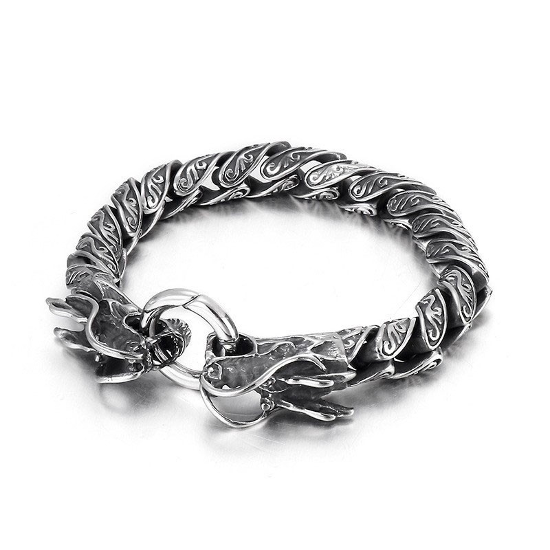 Retro Cool Double Tap Heren Titanium Armband Retro Cool Double Tap Heren Titanium Armband