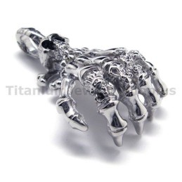 Hanger Met Handbot Van Puur Titanium - Gratis Ketting