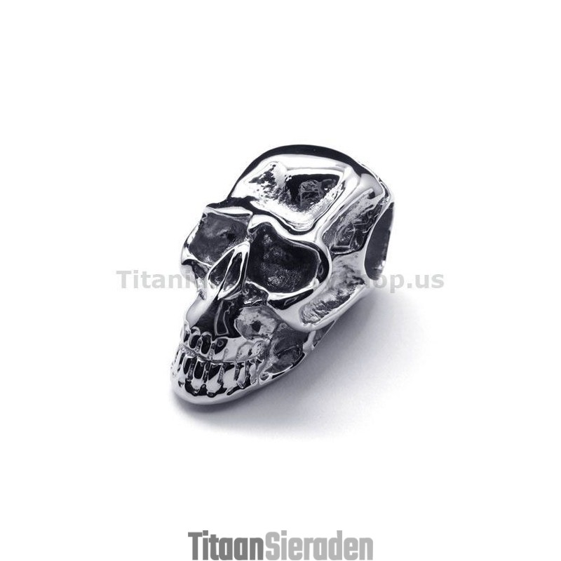 Hanger Met Schedelontwerp Van Puur Titanium - Gratis Ketting Hanger Met Schedelontwerp Van Puur Titanium - Gratis Ketting