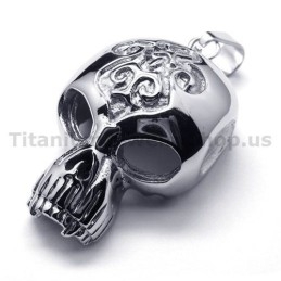Hanger Met Schedelontwerp Van Puur Titanium - Gratis Ketting