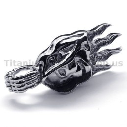 Hanger Met Schedelontwerp Van Puur Titanium - Gratis Ketting
