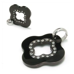 Modegeschenk Zwarte Titanium Diamanten Ketting Hanger