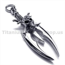 Titanium Hanger Met Zwaardschedelontwerp - Gratis Ketting
