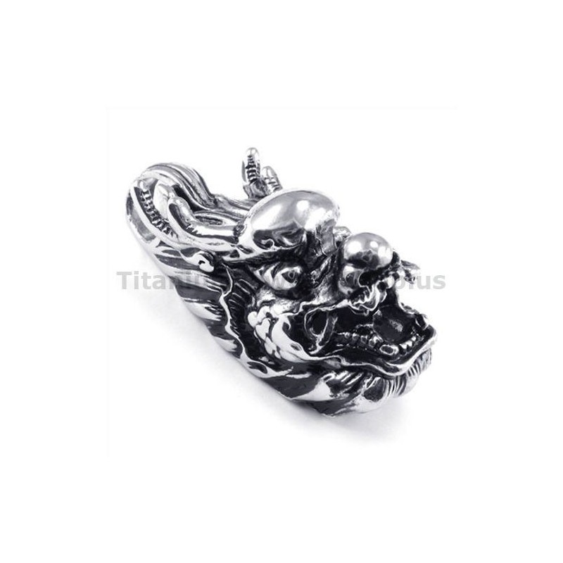 Titanium Loong Head Hanger - Gratis Ketting Titanium Loong Head Hanger - Gratis Ketting