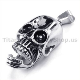 Hanger Met Schedelontwerp Van Puur Titanium - Gratis Ketting