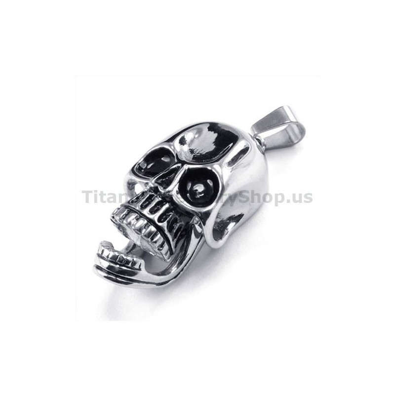 Hanger Met Schedelontwerp Van Puur Titanium - Gratis Ketting Hanger Met Schedelontwerp Van Puur Titanium - Gratis Ketting