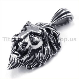Titanium Leeuwenkop Hanger - Gratis Ketting