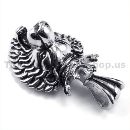 Titanium Leeuwenkoning Hoofd Hanger - Gratis Ketting