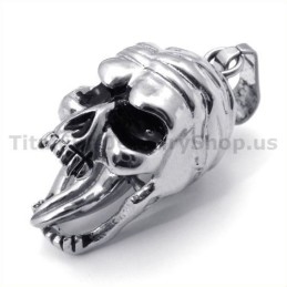 Titanium Schedelontwerp Hanger Met Beweegbare Tong - Gratis Ketting