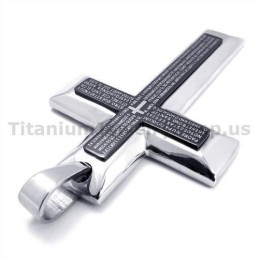 Twee Lagen Puur Titanium Zwarte Kruishanger - Gratis Ketting