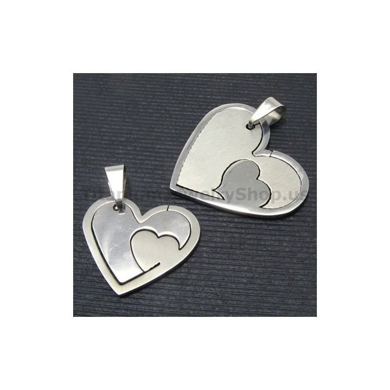 Bijpassende Set Sweetheart Titanium Lovers Hangers - Gratis Kettingen Bijpassende Set Sweetheart Titanium Lovers Hangers - Gratis Kettingen