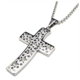 Titanium Diamanten Kruis Ketting Hanger Voor Mannen