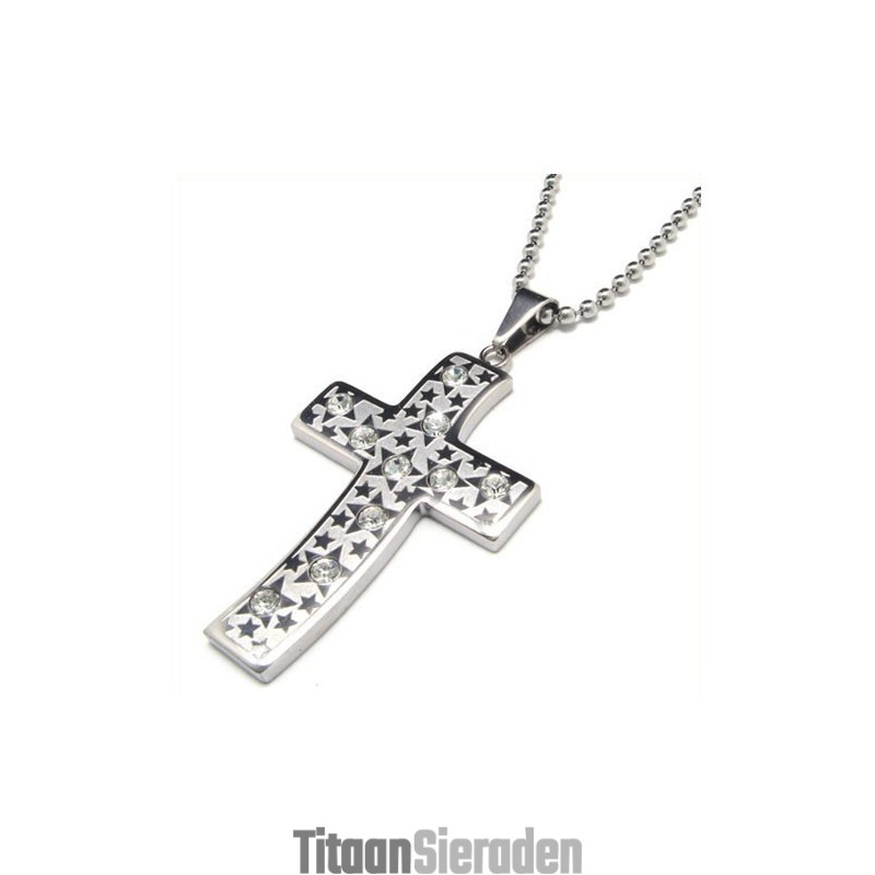 Titanium Diamanten Kruis Ketting Hanger Voor Mannen Titanium Diamanten Kruis Ketting Hanger Voor Mannen