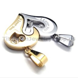 Titanium Hangers Voor Geliefden Met Diamantenvrije Kettingen