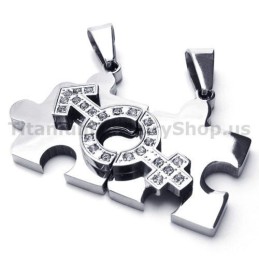 Legpuzzel Titanium Lovers Hangers Met Diamantenvrije Kettingen