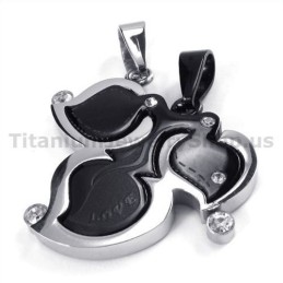 Titanium Hangers Met Esdoornblad En Diamantenvrije Kettingen