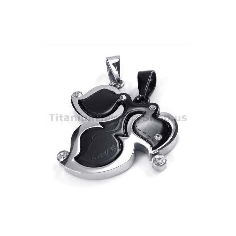 Titanium Hangers Met Esdoornblad En Diamantenvrije Kettingen