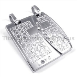 Liefde Titanium Lovers Hangers Met Diamantenvrije Kettingen