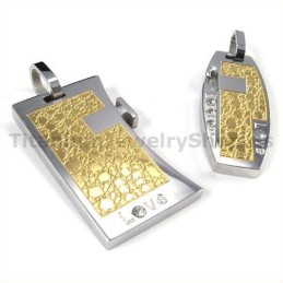 Love Gloden Titanium Lovers Hangers Met Diamantenvrije Kettingen