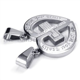 Love You Really Titanium Lovers Hangers Met Diamantvrije Kettingen