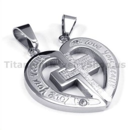 Love You Really Titanium Lovers Hangers Met Diamantvrije Kettingen
